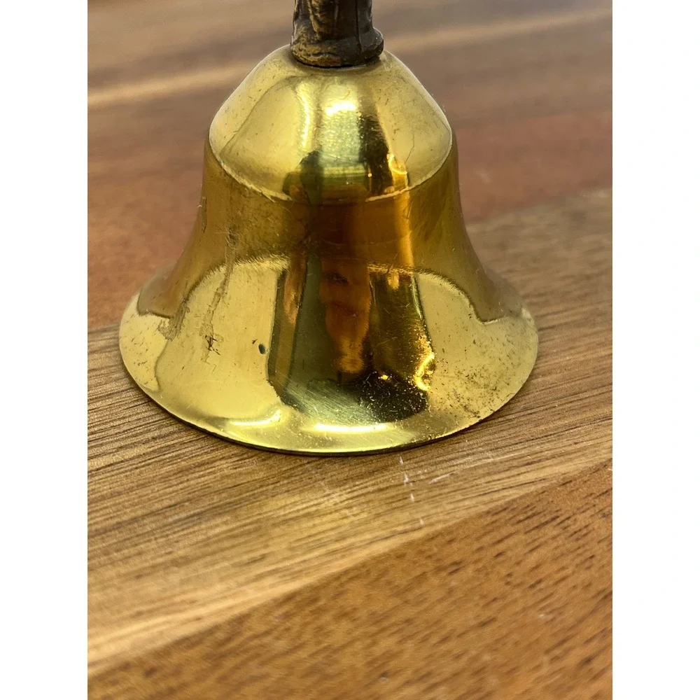 Vintage Brass Bell Ornate Handle Decorative Desk‎ Bell Tabletop